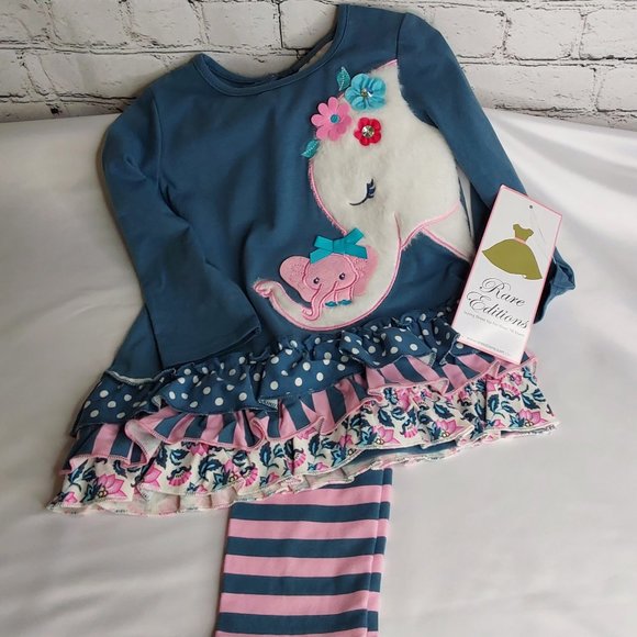 'RARE EDITIONS' TOP & PANTS ELEPHANT OUTFIT